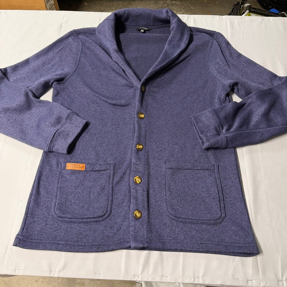 Simply Southern Women‎ XXL Navy Blue Shawl Collar Button Front Cardigan Sweater